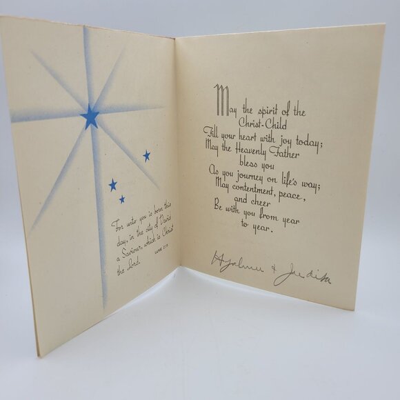 Vintage "A Joyous Christmas" Greeting Card Nativity Holy Family - Picture 3 of 6